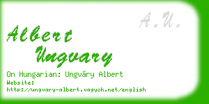 albert ungvary business card
